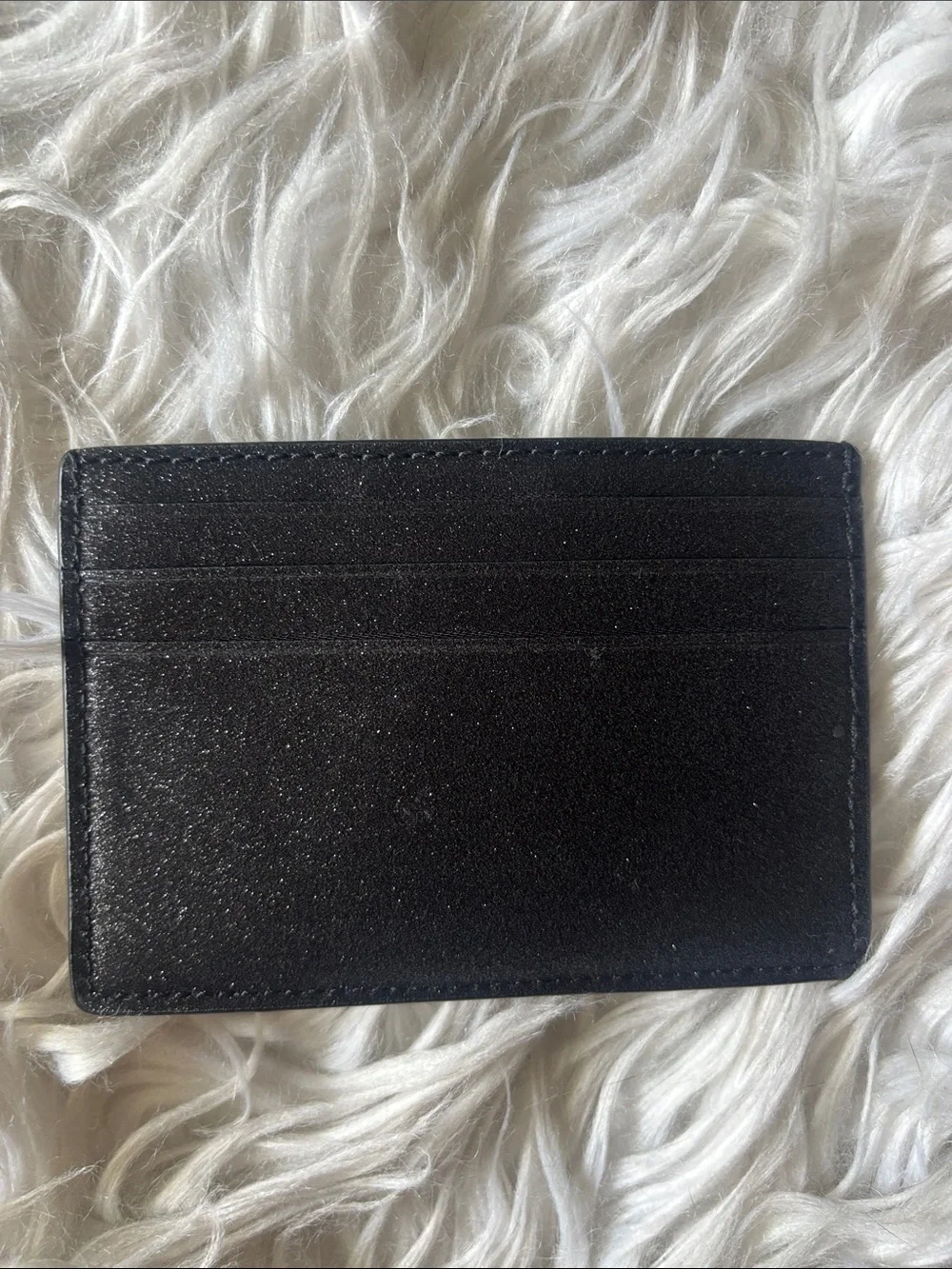 kate spade Black Leather Slim Card Case with Gold Logo